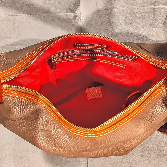 DOONEY & BOURKE PAIGE SAC PEBBLED LEATHER TASSLED HOBO BAG IN ELEPHANT BNWOT - Picture 16 of 17